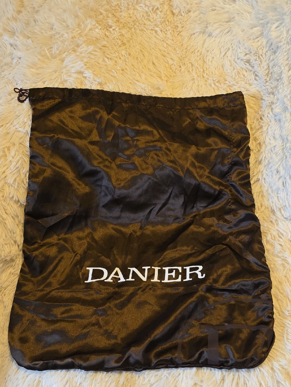 Danier Black Satin Logo Pouch